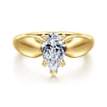 Raven - 14K Yellow Gold Pear Shape Diamond Engagement Ring