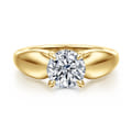 Raven - 14K Yellow Gold Round Diamond Engagement Ring
