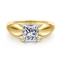Raven - 14K Yellow Gold Princess Cut Diamond Engagement Ring