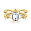 Oksana - 14K Yellow Gold Emerald Cut Diamond Engagement Ring