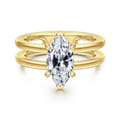 Oksana - 14K Yellow Gold Marquise Shape Diamond Engagement Ring