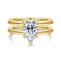 Oksana - 14K Yellow Gold Pear Shape Diamond Engagement Ring