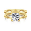 Oksana - 14K Yellow Gold Princess Cut Diamond Engagement Ring