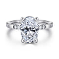Leandra - 14K White Gold Oval Diamond Engagement Ring