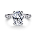 Leandra - 14K White Gold Oval Diamond Engagement Ring