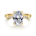 Leandra - 14K Yellow Gold Oval Diamond Engagement Ring