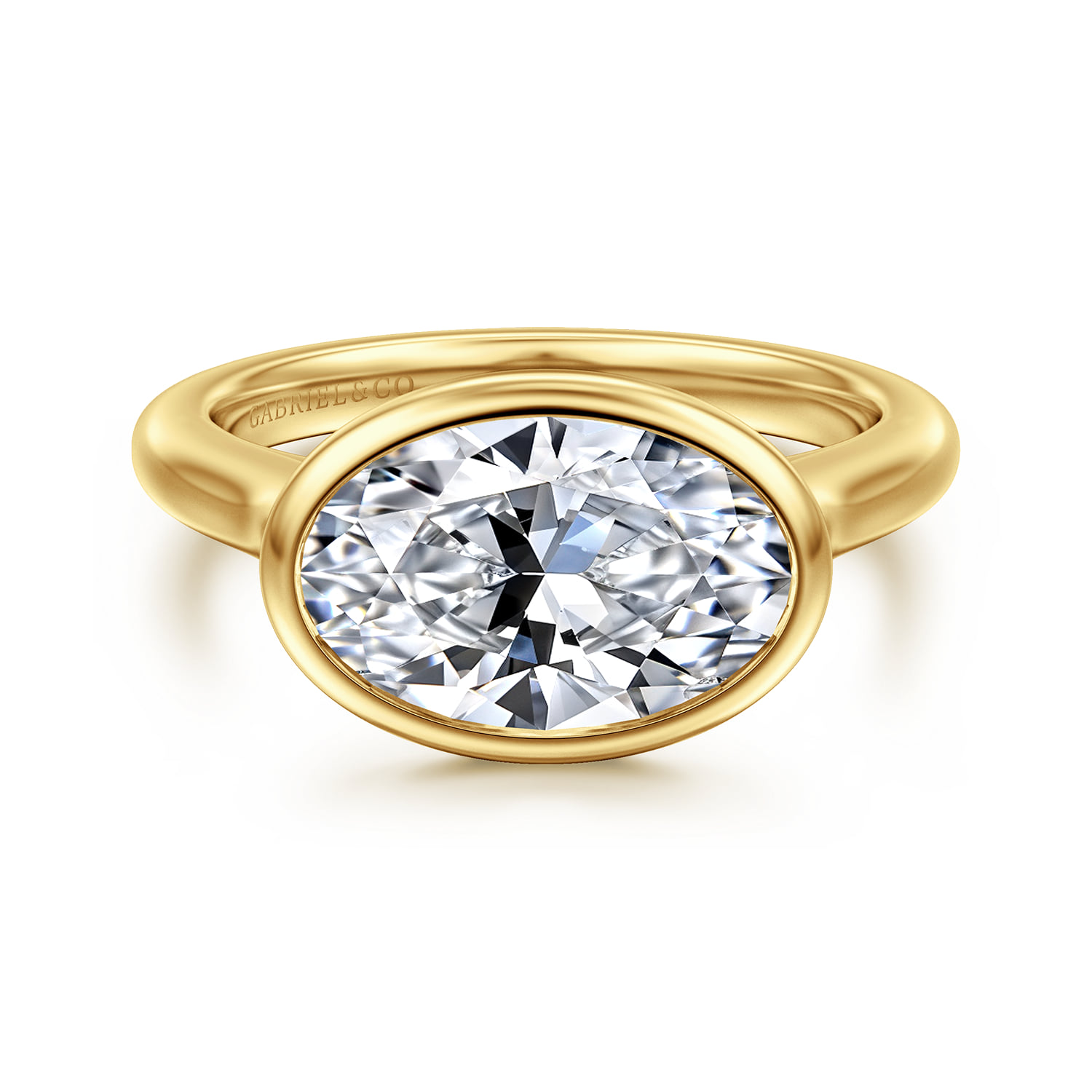 East West Bezel Set Diamond Engagement Ring