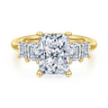 Emilie - 14K Yellow Gold Five Stone Radiant Cut Diamond Engagement Ring
