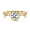 Delphe - 14K Yellow Gold Cushion Cut Diamond Engagement Ring