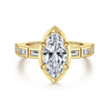 Delphe - 14K Yellow Gold Marquise Shape Diamond Engagement Ring