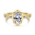 Delphe - 14K Yellow Gold Oval Diamond Engagement Ring