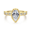 Delphe - 14K Yellow Gold Pear Shape Diamond Engagement Ring