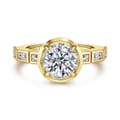 Delphe - 14K Yellow Gold Round Diamond Engagement Ring