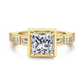 Delphe - 14K Yellow Gold Princess Cut Diamond Engagement Ring