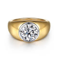 Caya - 14K White-Yellow Gold Round Diamond Engagement Ring