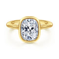 Brooke - 14K Yellow Gold Elongated Cushion Bezel Set Solitaire Diamond Engagement Ring