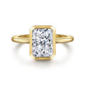 Brooke - 14K Yellow Gold Radiant Cut Bezel Set Solitaire Diamond Engagement Ring