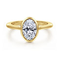Brooke - 14K Yellow Gold Oval Cut Bezel Set Solitaire Diamond Engagement Ring