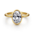 Brooke - 14K Yellow Gold Oval Cut Bezel Set Solitaire Diamond Engagement Ring
