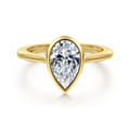Brooke - 14K Yellow Gold Pear Cut Bezel Set Solitaire Diamond Engagement Ring