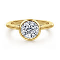 Brooke - 14K Yellow Gold Round Cut Bezel Set Solitaire Diamond Engagement Ring