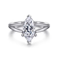 Annie - 14K White Gold Split Shank Marquise Shape Diamond Engagement Ring