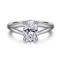 Annie - 14K White Gold Split Shank Oval Diamond Engagement Ring