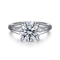 Annie - 14K White Gold Split Shank Round Diamond Engagement Ring