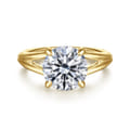Annie - 14K Yellow Gold Split Shank Round Diamond Engagement Ring