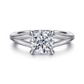 Annie - 14K White Gold Split Shank Round Diamond Engagement Ring