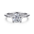 Alden - 14K White Gold Split Shank Cushion Cut Diamond Engagement Ring