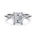 Alden - 14K White Gold Split Shank Emerald Cut Diamond Engagement Ring