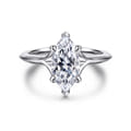 Alden - 14K White Gold Split Shank Marquise Shape Diamond Engagement Ring