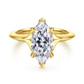 Alden - 14K Yellow Gold Split Shank Oval Diamond Engagement Ring