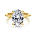 Alden - 14K Yellow Gold Split Shank Oval Diamond Engagement Ring