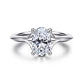 Alden - 14K White Gold Split Shank Oval Diamond Engagement Ring