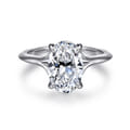 Alden - 14K White Gold Split Shank Oval Diamond Engagement Ring