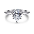 Alden - 14K White Gold Split Shank Pear Shape Diamond Engagement Ring