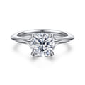 Alden - 14K White Gold Split Shank Round Diamond Engagement Ring