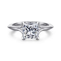 Alden - 14K White Gold Split Shank Princess Cut Diamond Engagement Ring