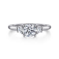 Sanaa - 14K White Gold Round 3 Stone Diamond Engagement Ring