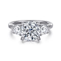 Sanaa - 14K White Gold Round Three Stone Diamond Engagement Ring