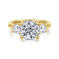 Sanaa - 14K Yellow Gold Round Three Stone Diamond Engagement Ring