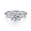 Sanaa - 14K White Gold Round 3 Stone Diamond Engagement Ring
