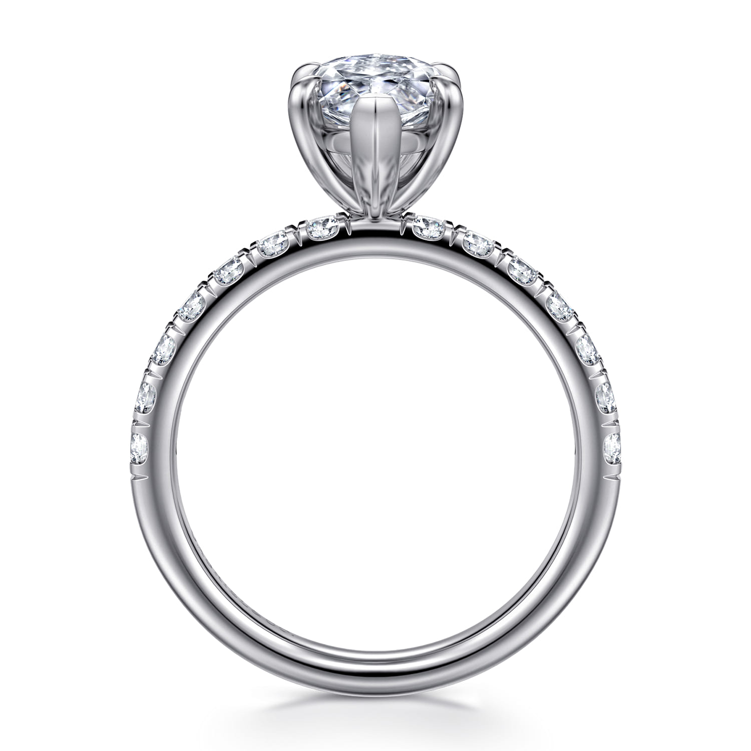 Marquise Diamond Engagement Ring in 14K White Gold, photograph 2