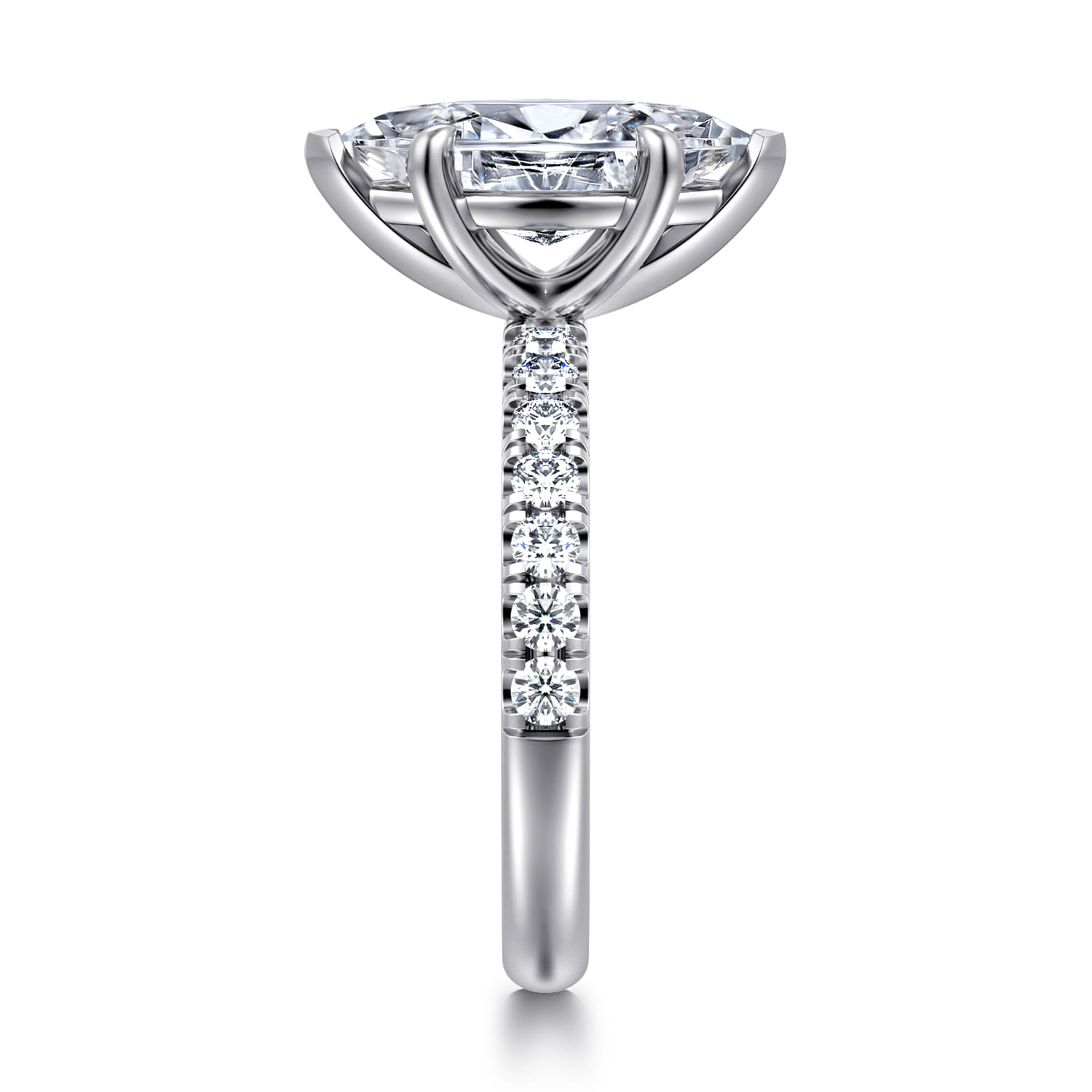 Marquise Diamond Engagement Ring in 14K White Gold, photograph 5