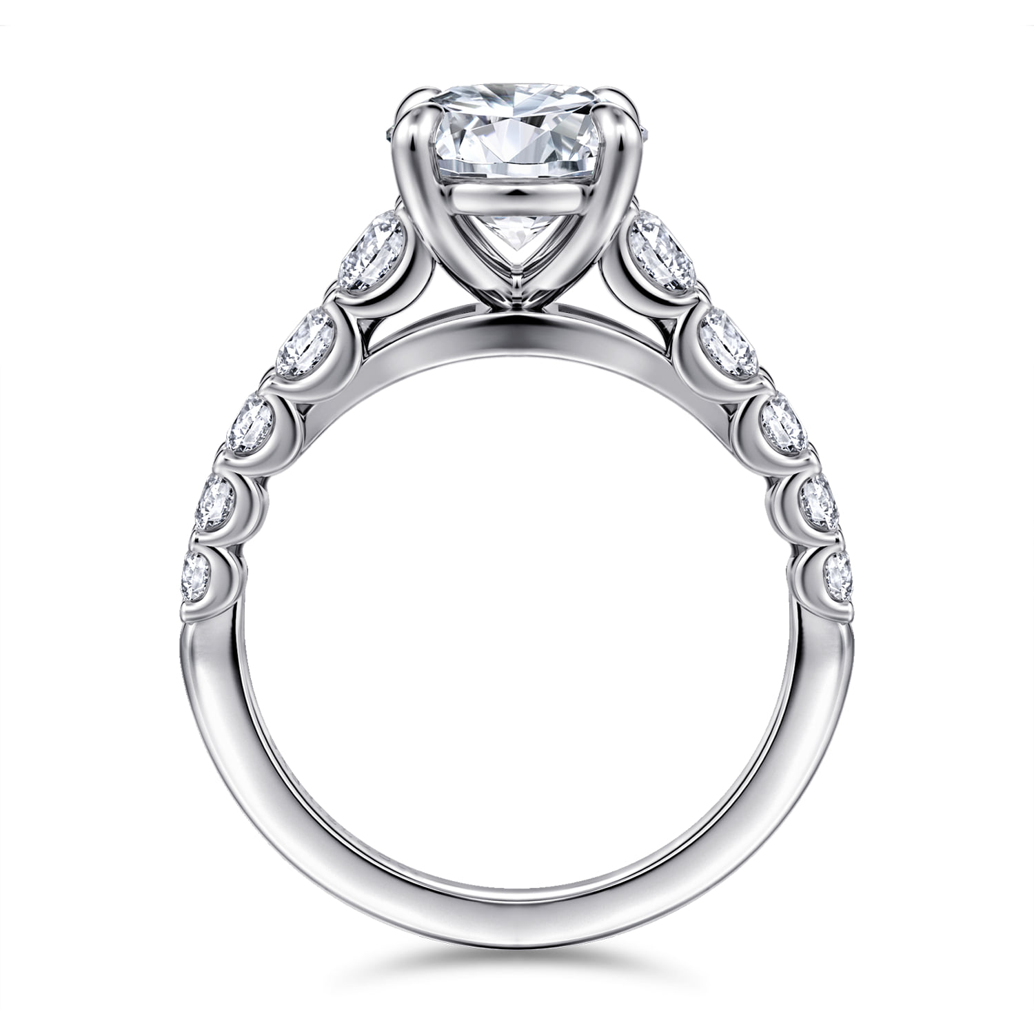 Round Diamond Engagement Ring in 14K White Gold, photograph 2