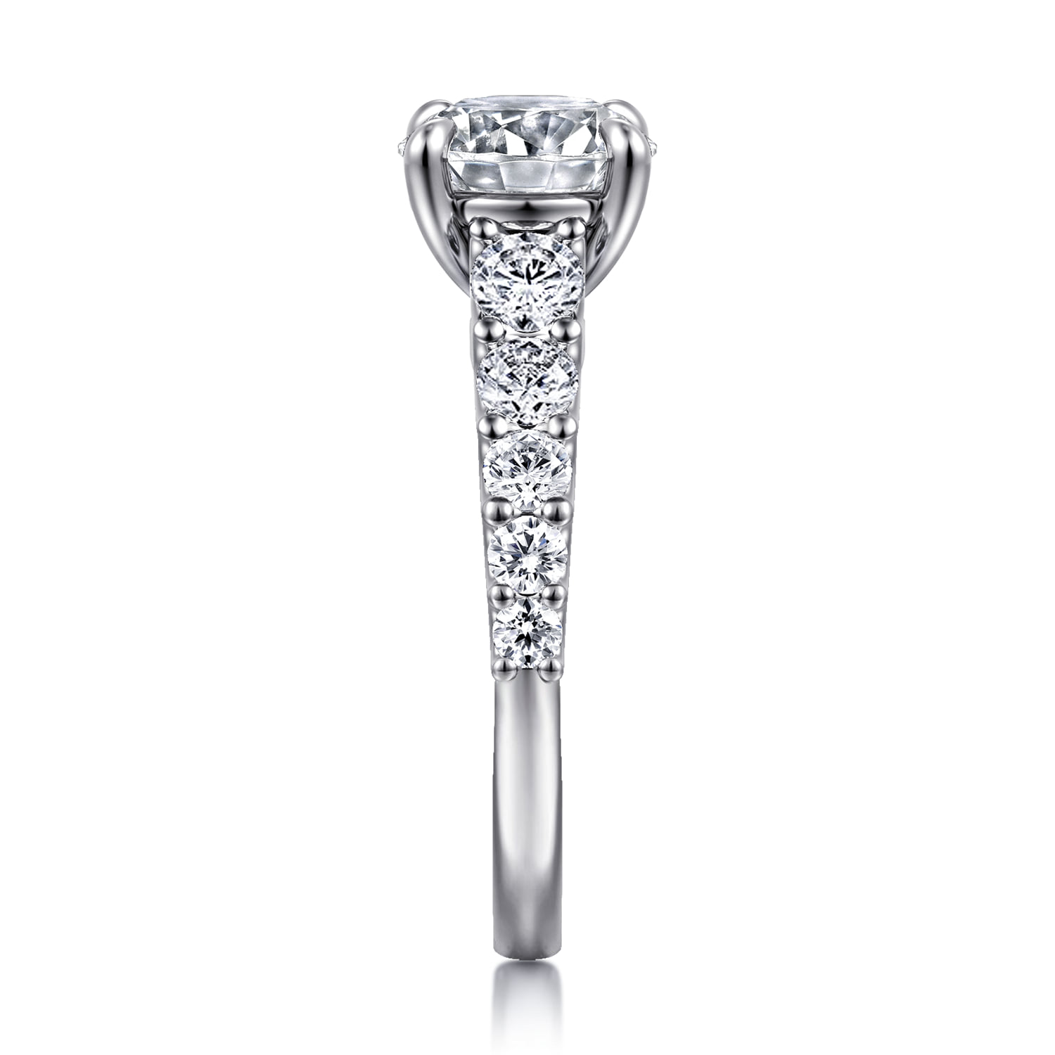 Round Diamond Engagement Ring in 14K White Gold, photograph 5