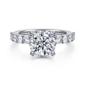 Florah - 14K White Gold Round Diamond Engagement Ring