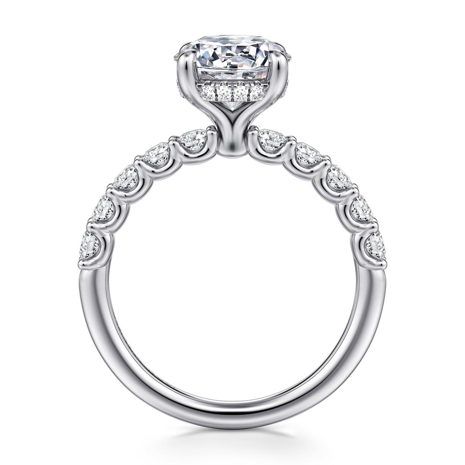 Round Diamond Engagement Ring in 14K White Gold, photograph 2